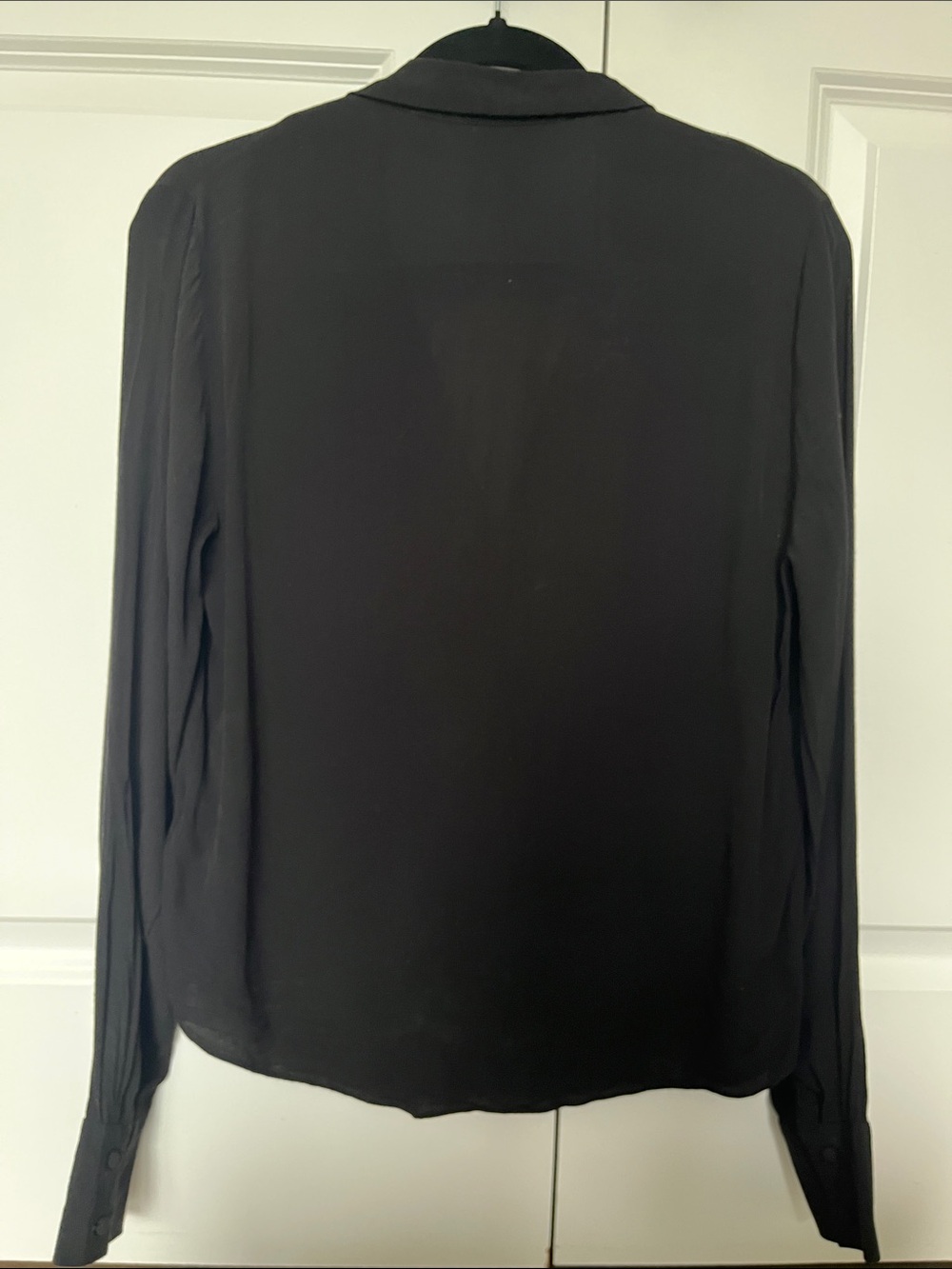 & Other Stories Black Notch-Collar Button-down Blouse Career Casual Minimalist - Picture 4 of 5